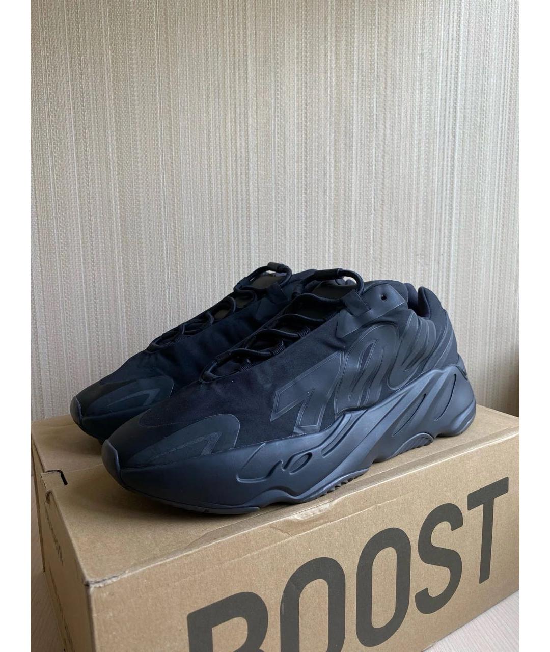 ADIDAS YEEZY Черные текстильные низкие кроссовки / кеды, фото 3