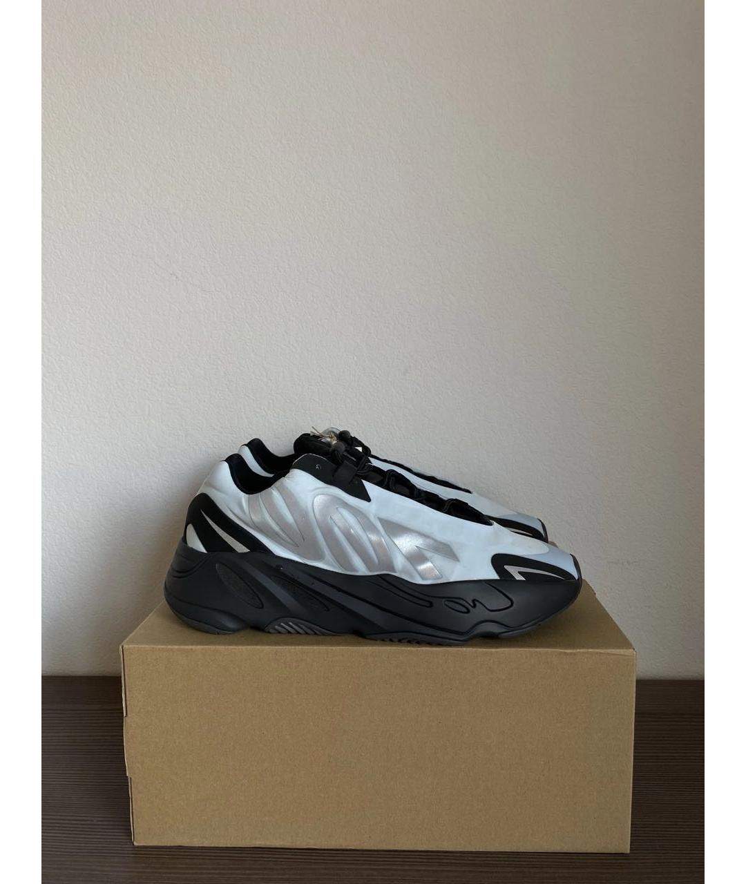 ADIDAS YEEZY Серебряные текстильные низкие кроссовки / кеды, фото 2