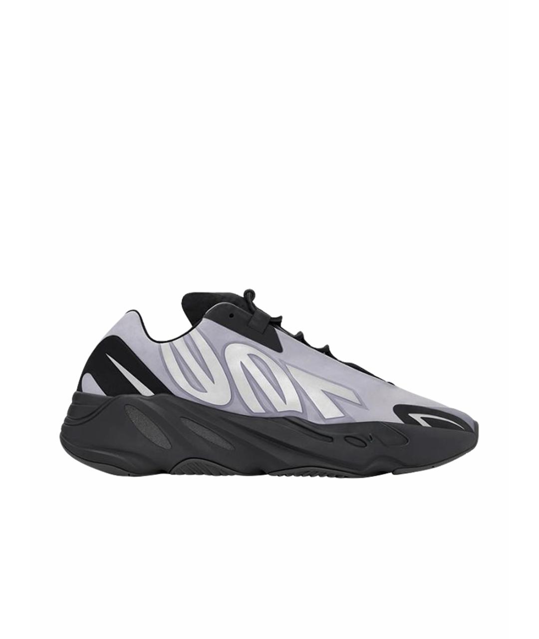 ADIDAS YEEZY Серебряные текстильные низкие кроссовки / кеды, фото 1