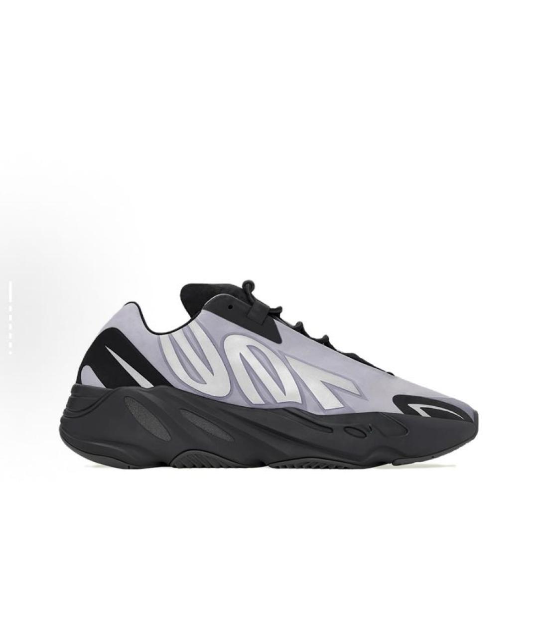 ADIDAS YEEZY Серебряные текстильные низкие кроссовки / кеды, фото 5