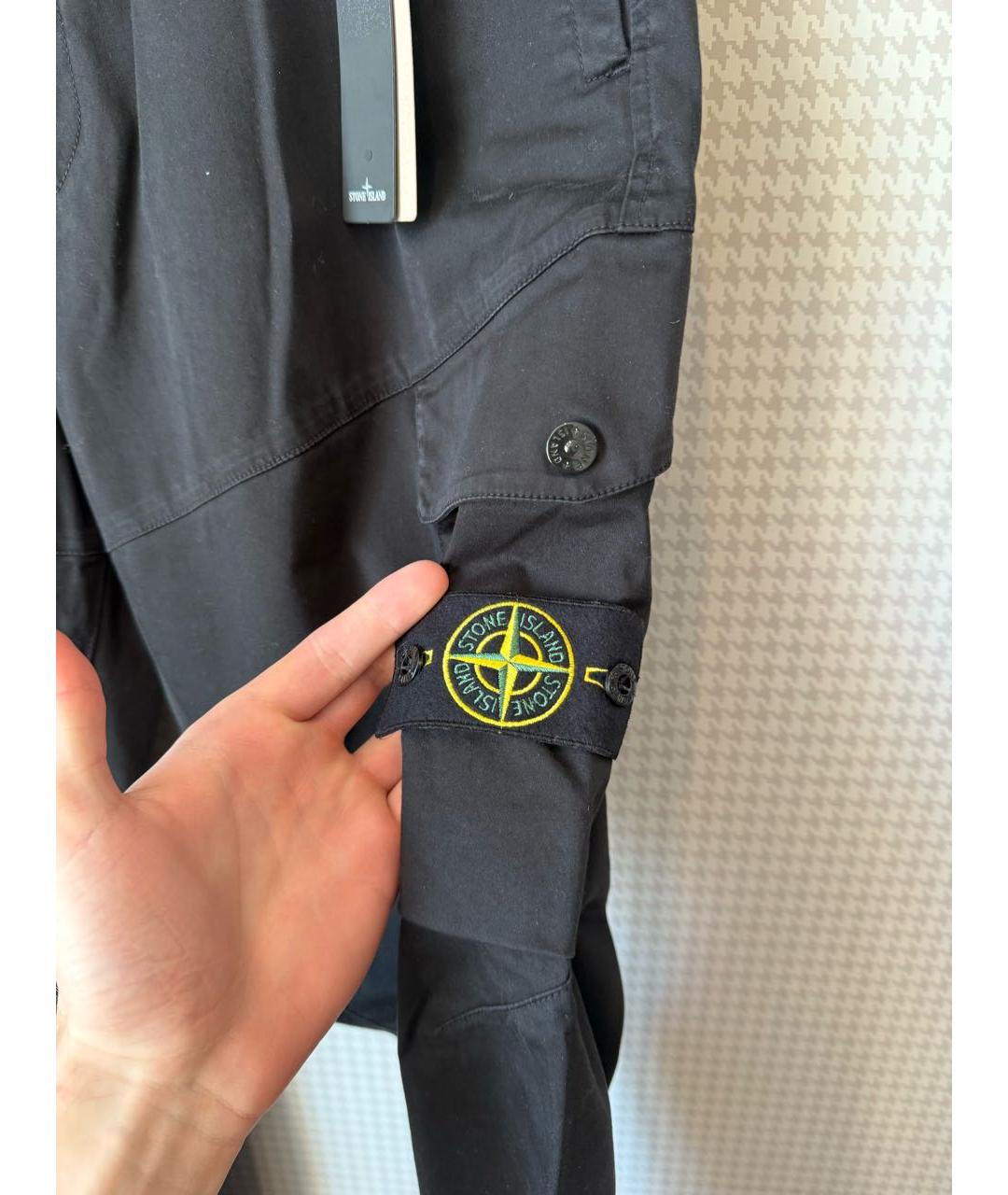 STONE ISLAND Черные хлопковые повседневные брюки, фото 8
