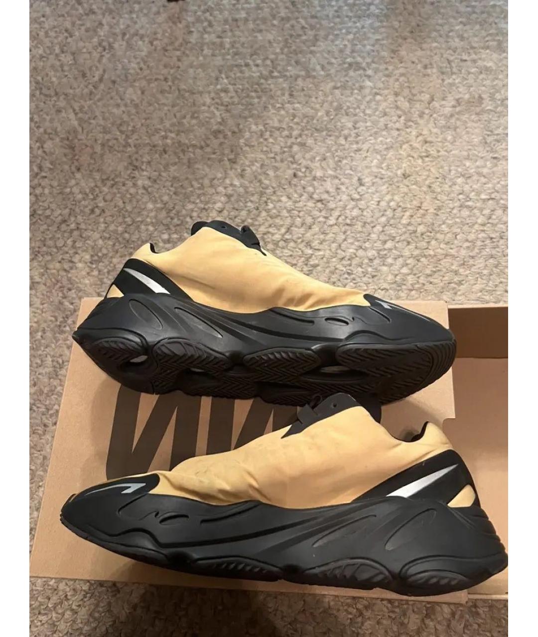 ADIDAS YEEZY Желтые текстильные низкие кроссовки / кеды, фото 3