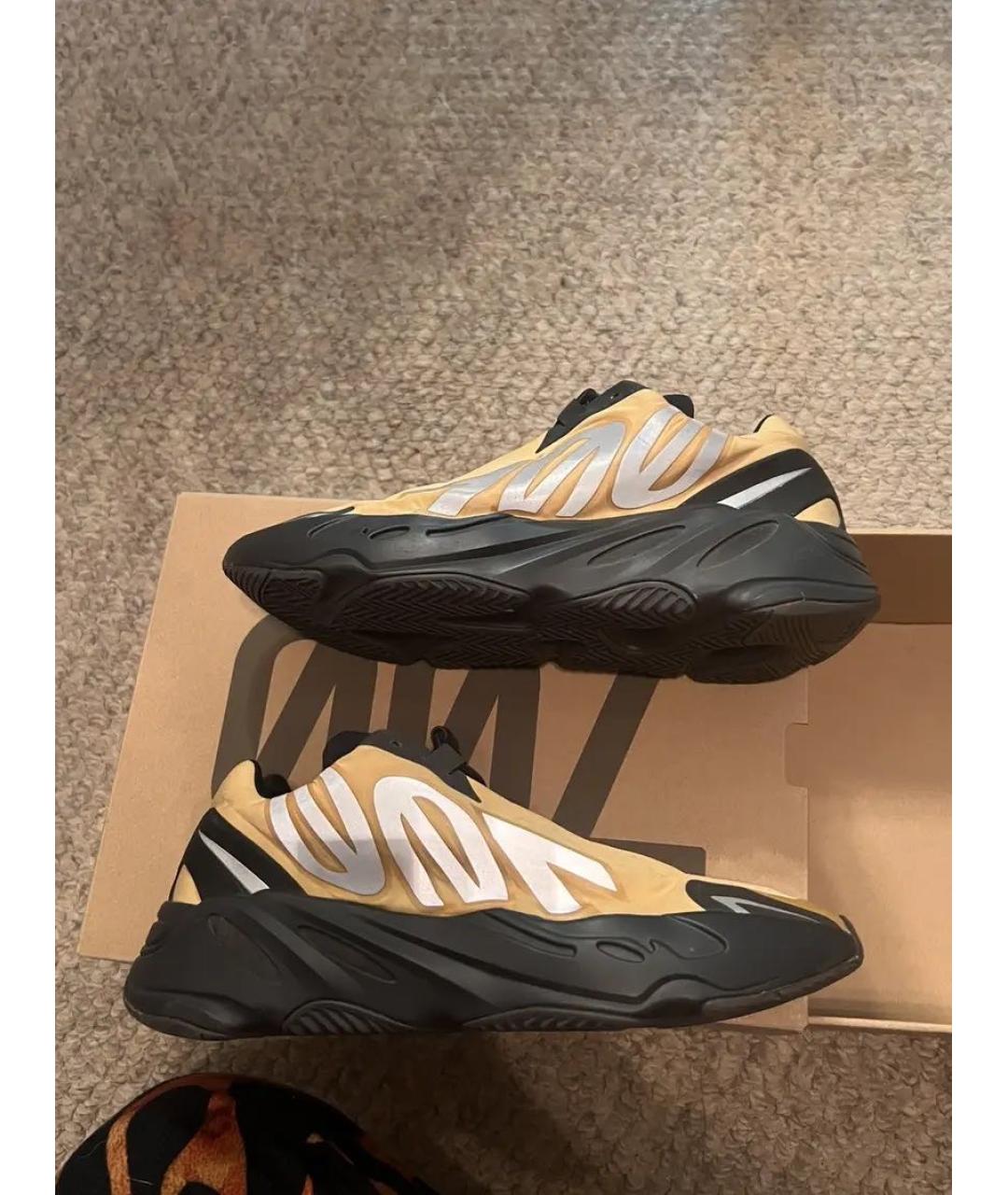 ADIDAS YEEZY Желтые текстильные низкие кроссовки / кеды, фото 2