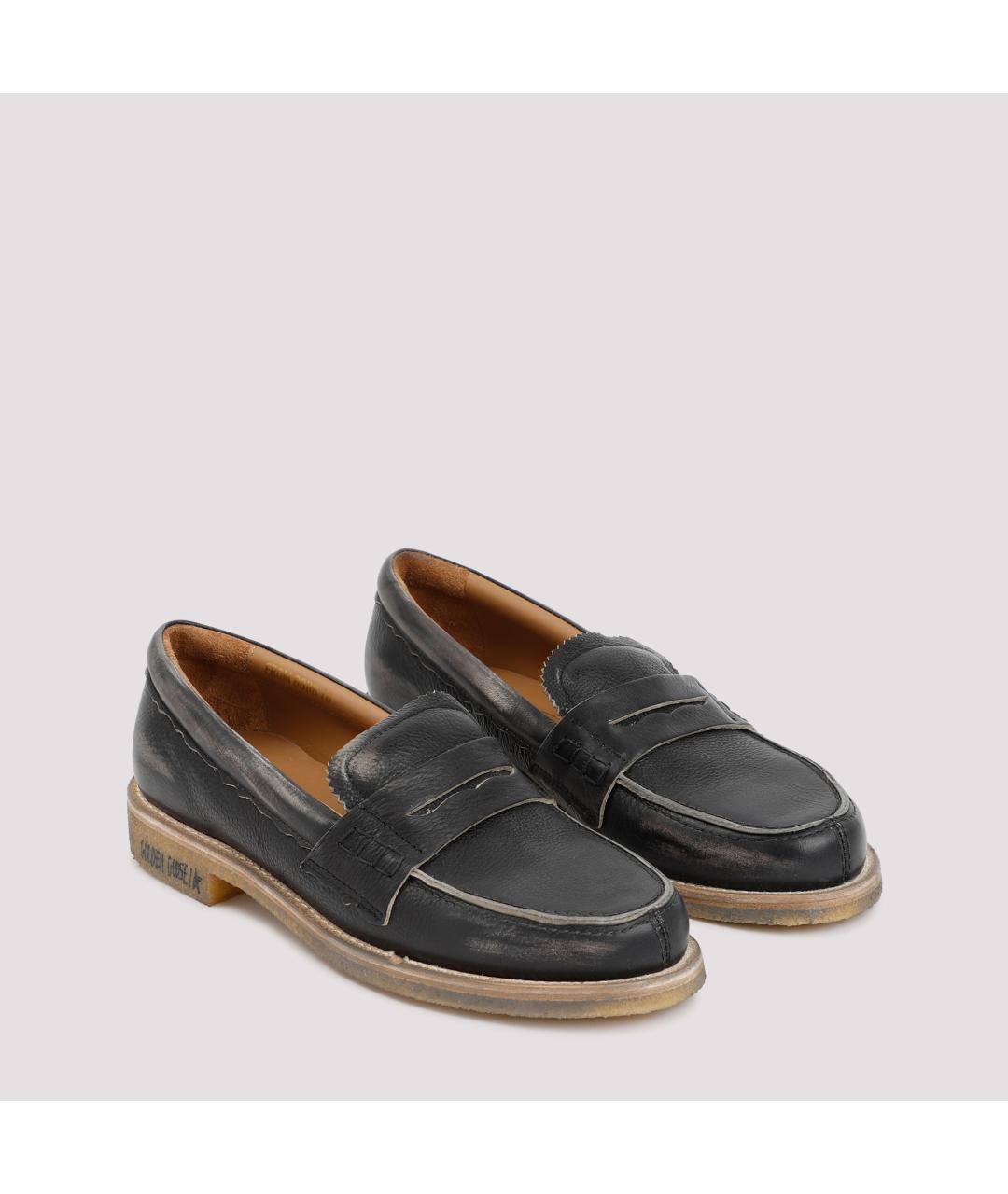 GOLDEN GOOSE DELUXE BRAND Черные кожаные лоферы, фото 3