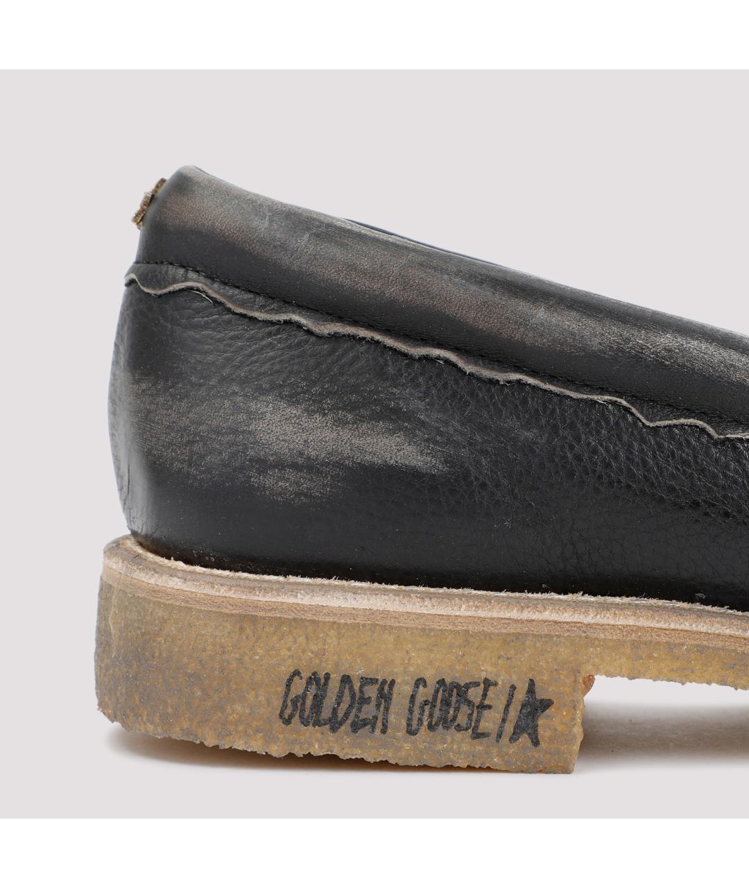 GOLDEN GOOSE DELUXE BRAND Черные кожаные лоферы, фото 4