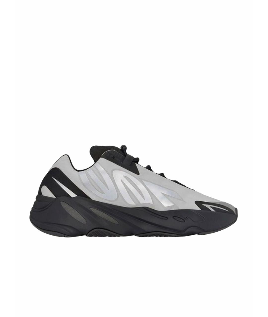ADIDAS YEEZY Серебряные текстильные низкие кроссовки / кеды, фото 1