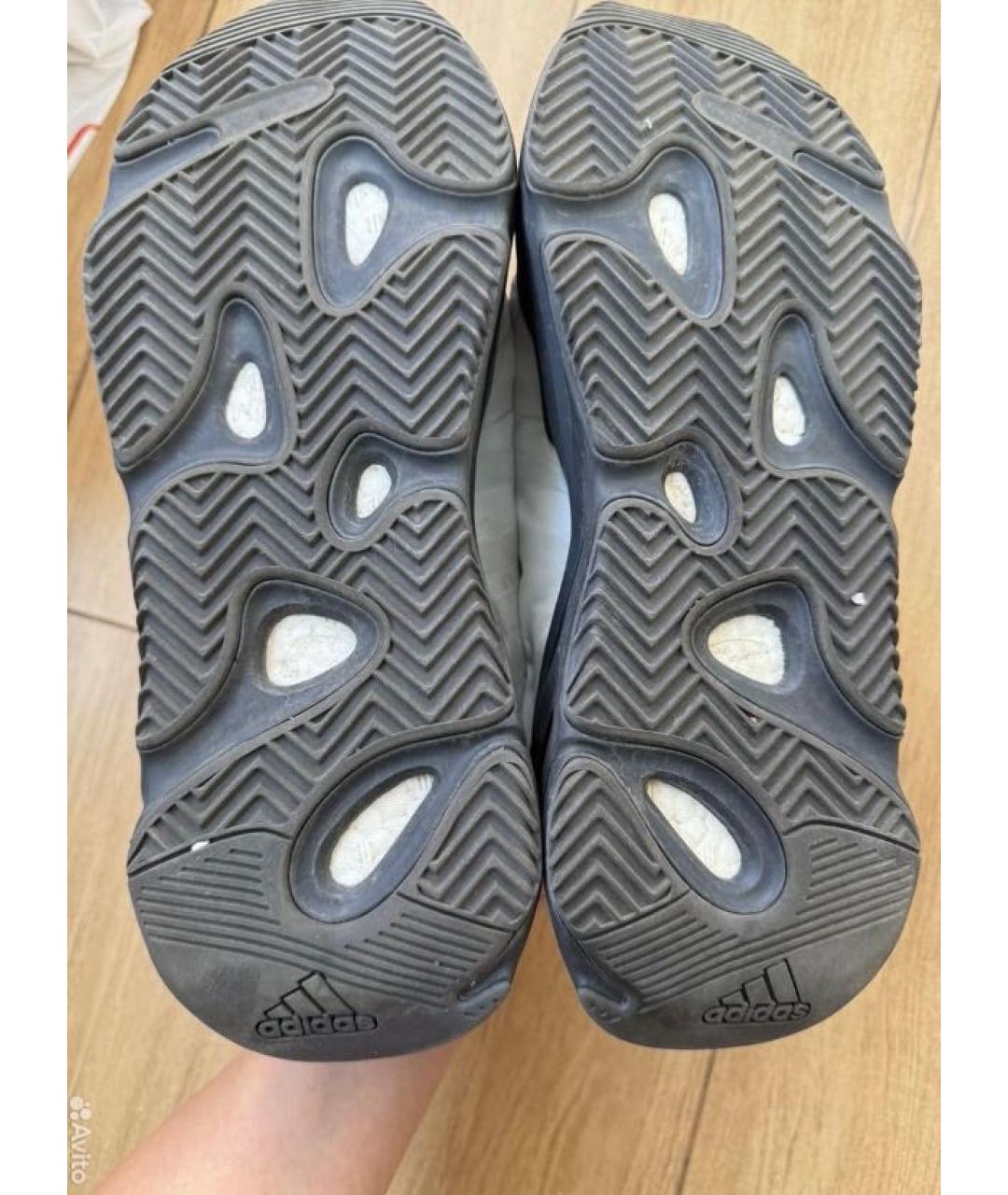 ADIDAS YEEZY Серебряные текстильные низкие кроссовки / кеды, фото 4