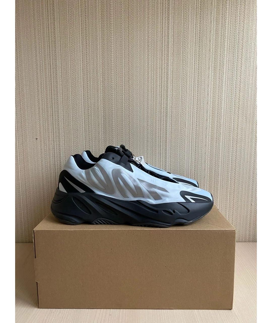 ADIDAS YEEZY Серебряные текстильные низкие кроссовки / кеды, фото 2