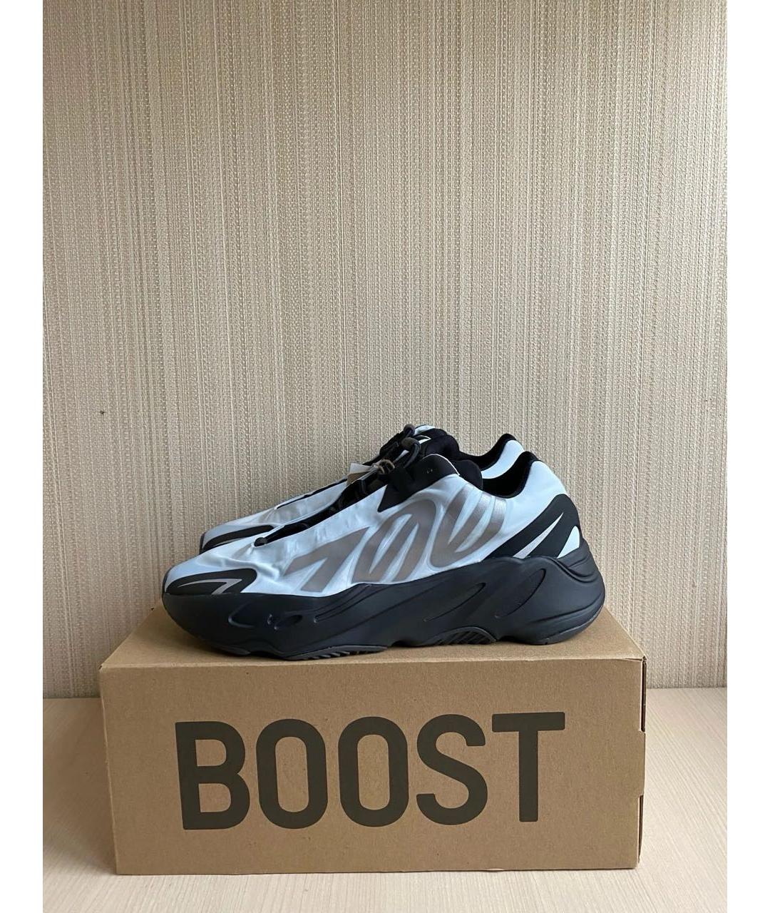 ADIDAS YEEZY Серебряные текстильные низкие кроссовки / кеды, фото 3