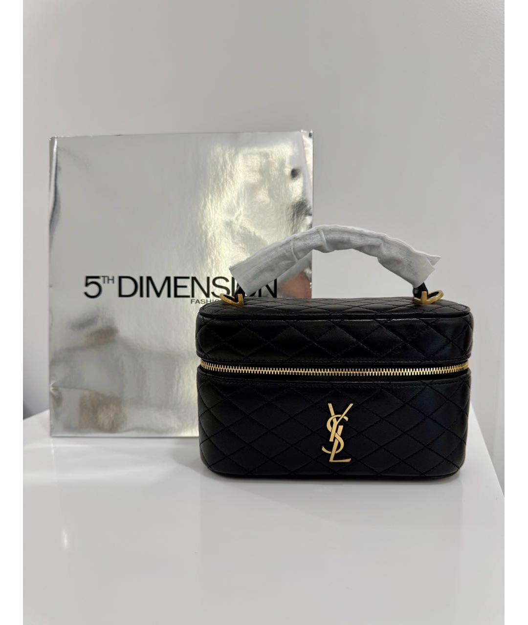 SAINT LAURENT Черная кожаная сумка через плечо, фото 3