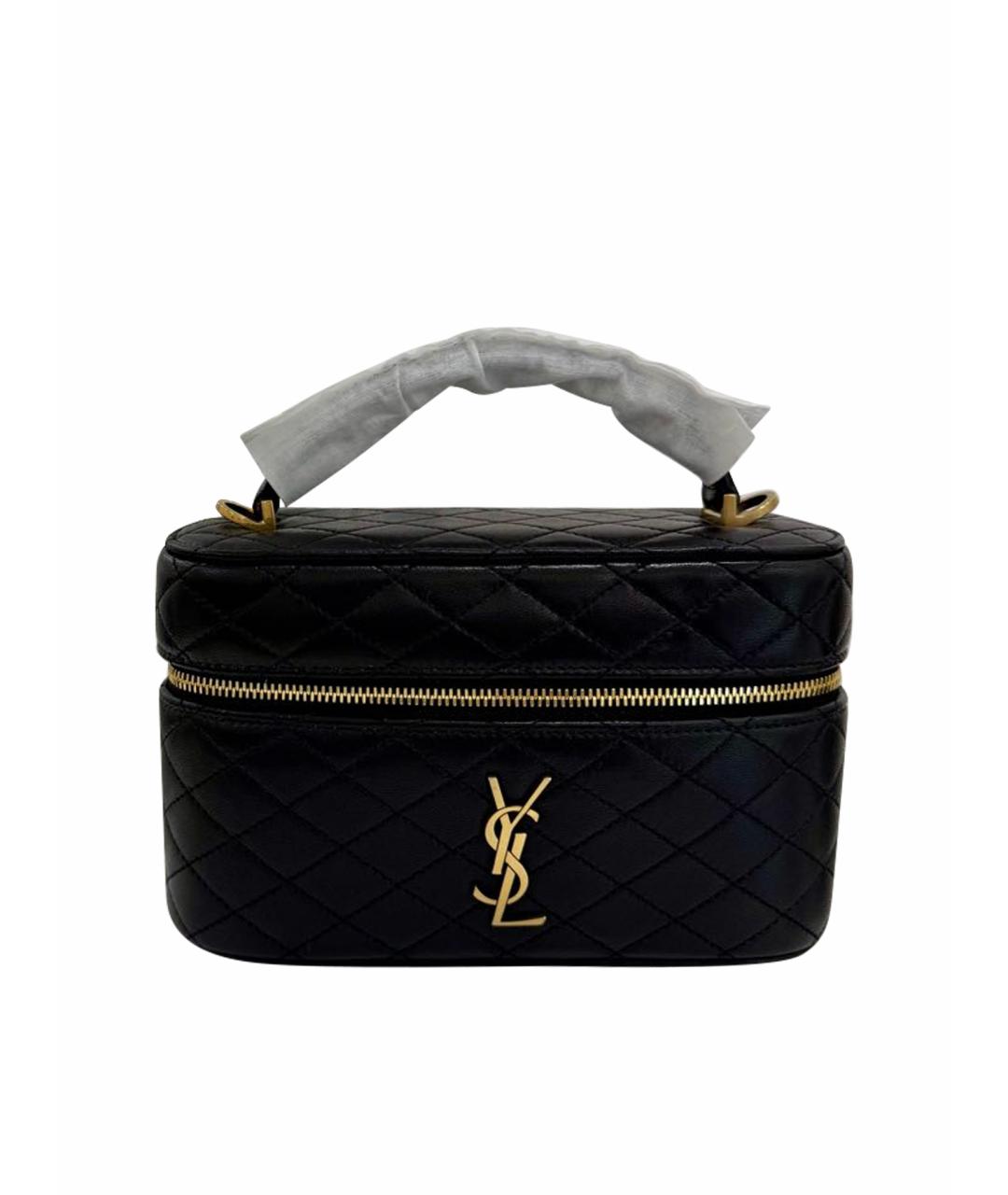 SAINT LAURENT Черная кожаная сумка через плечо, фото 1