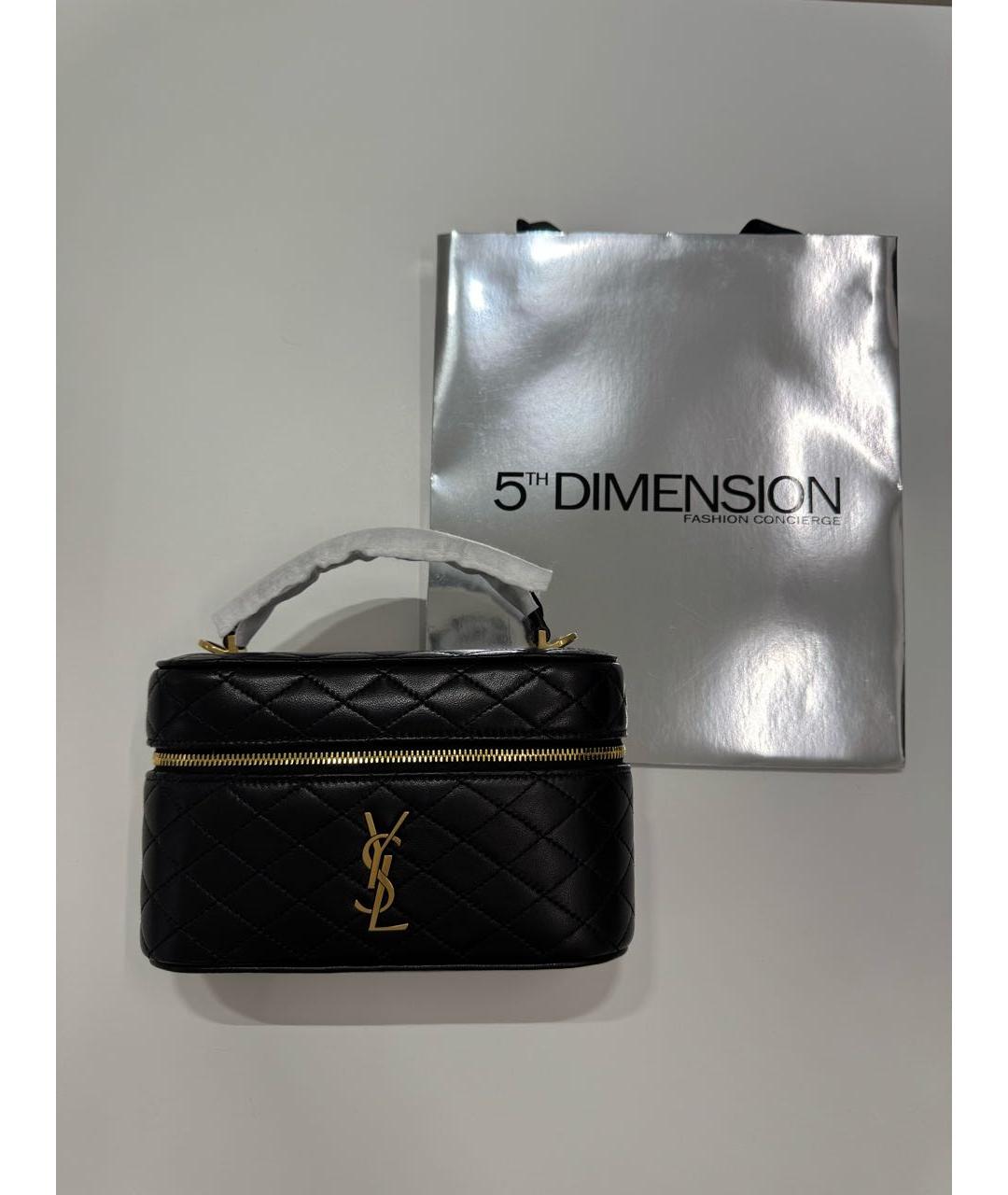 SAINT LAURENT Черная кожаная сумка через плечо, фото 2