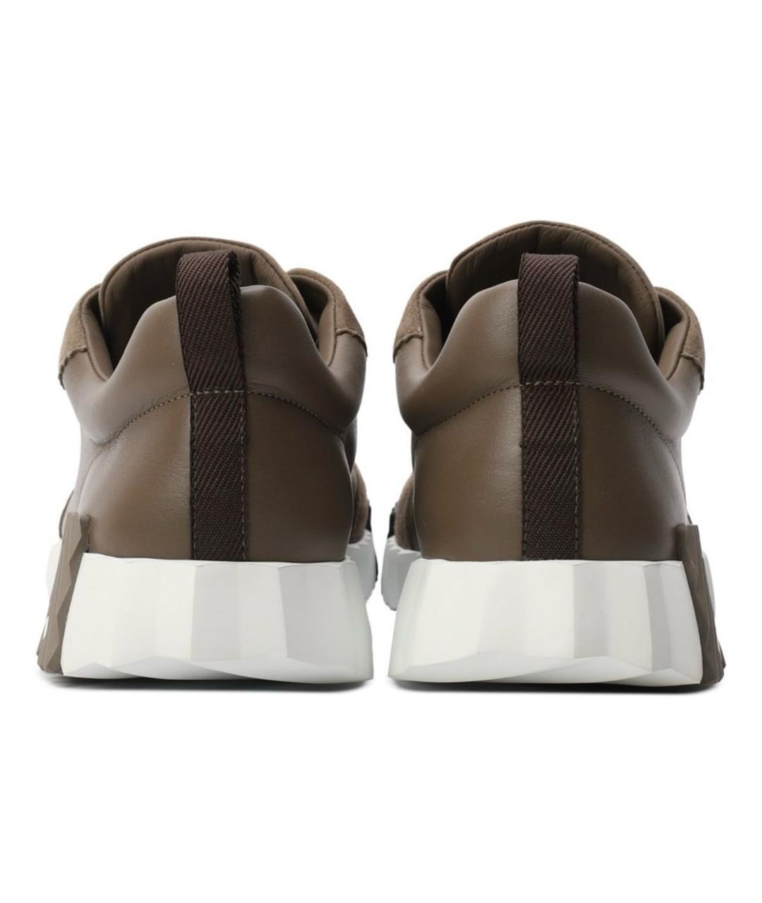 HERMES Коричневые замшевые низкие кроссовки / кеды, фото 3