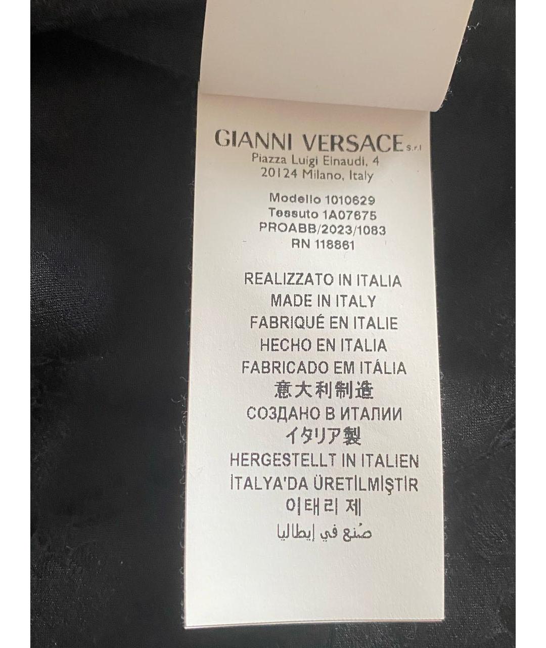 VERSACE Черная шелковая кэжуал рубашка, фото 6