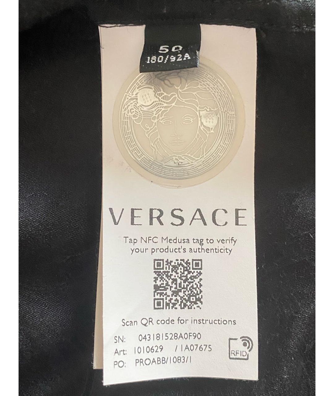 VERSACE Черная шелковая кэжуал рубашка, фото 5