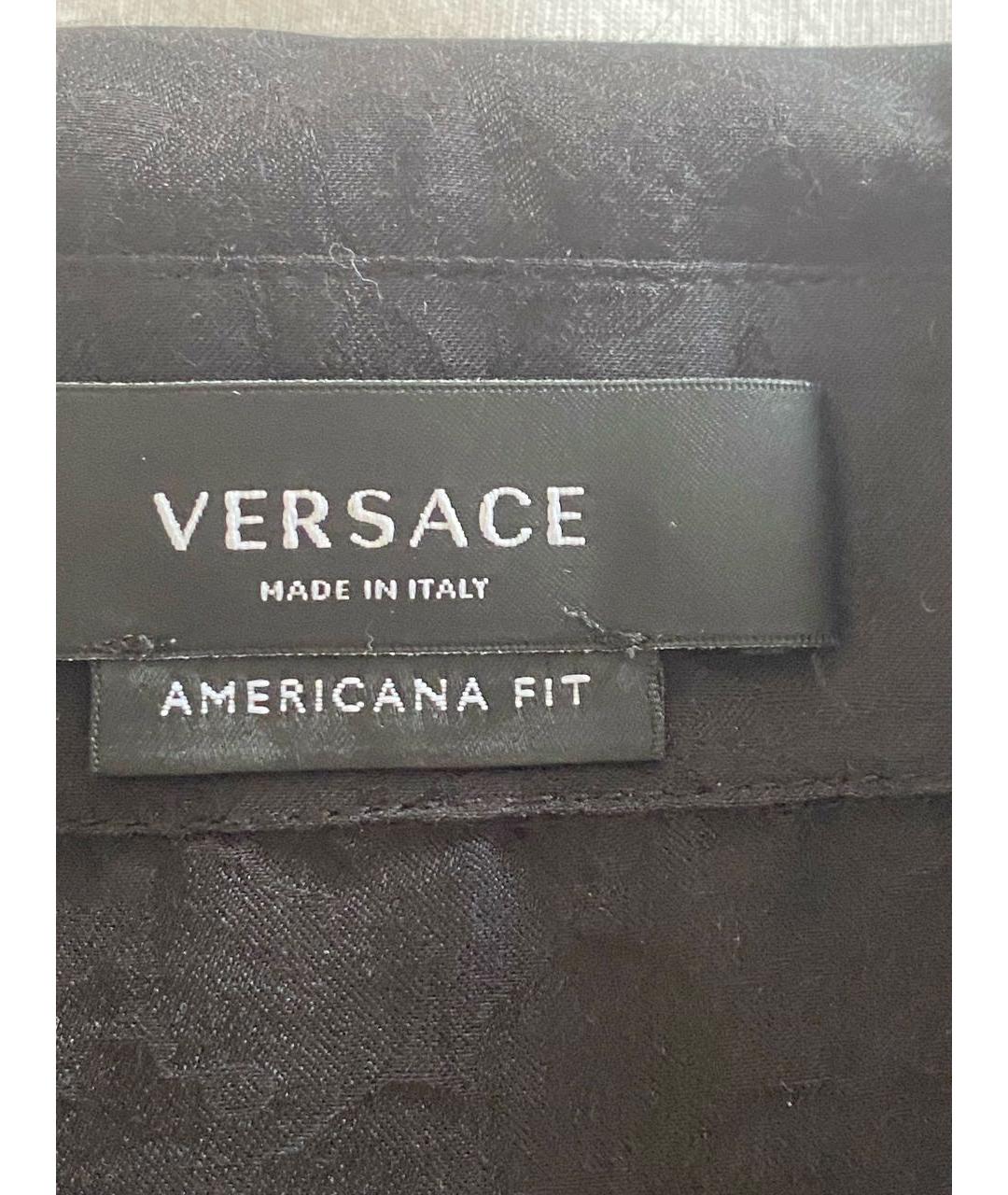 VERSACE Черная шелковая кэжуал рубашка, фото 3