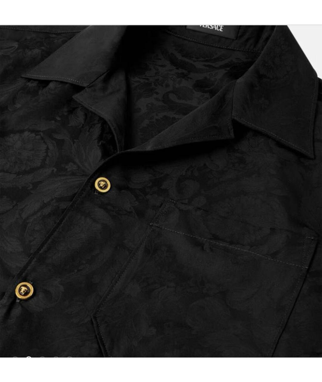 VERSACE Черная шелковая кэжуал рубашка, фото 4