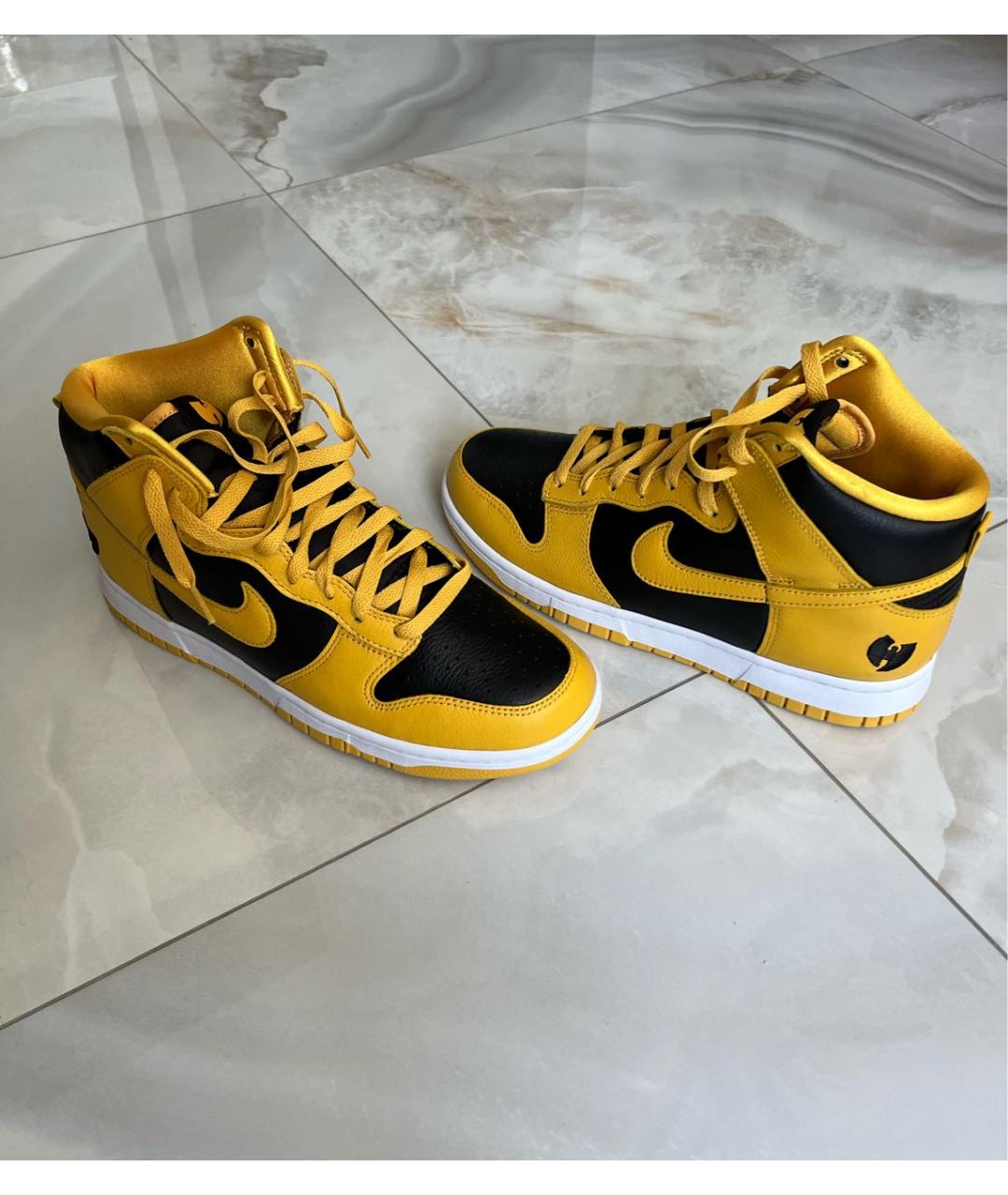NIKE Черные кожаные высокие кроссовки / кеды, фото 4