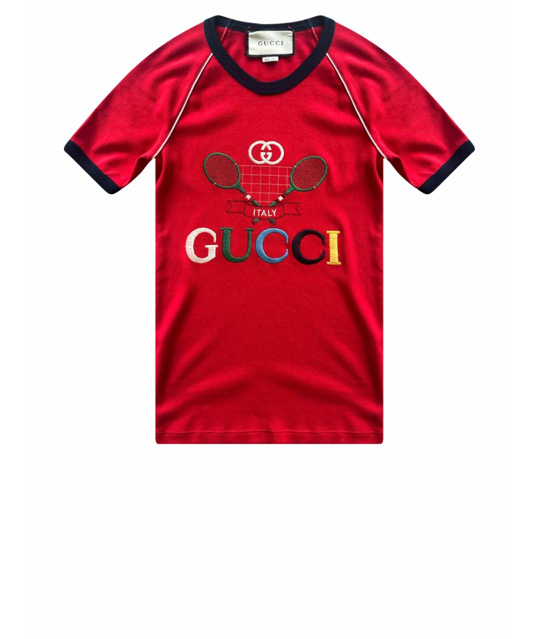 GUCCI Красная хлопковая майка, фото 1