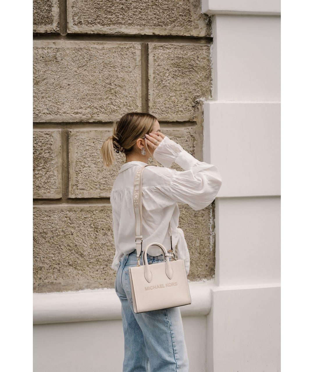 MICHAEL KORS Бежевая сумка тоут из искусственной кожи, фото 4