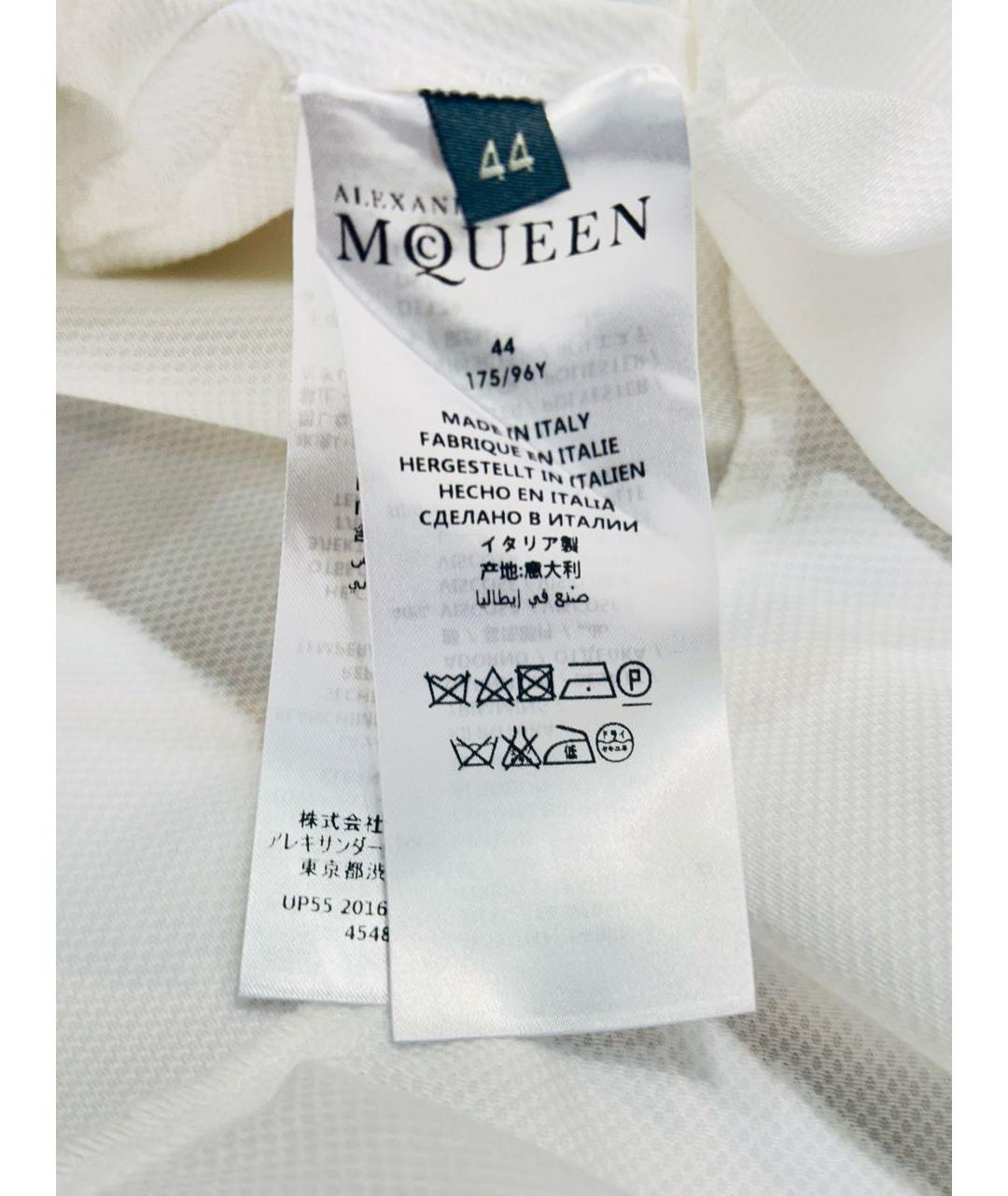 ALEXANDER MCQUEEN Белая хлопковая блузы, фото 6