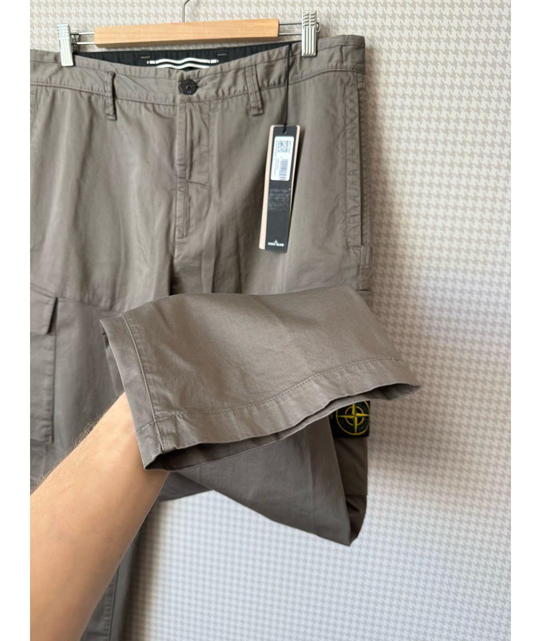 STONE ISLAND Коричневые хлопковые повседневные брюки, фото 8