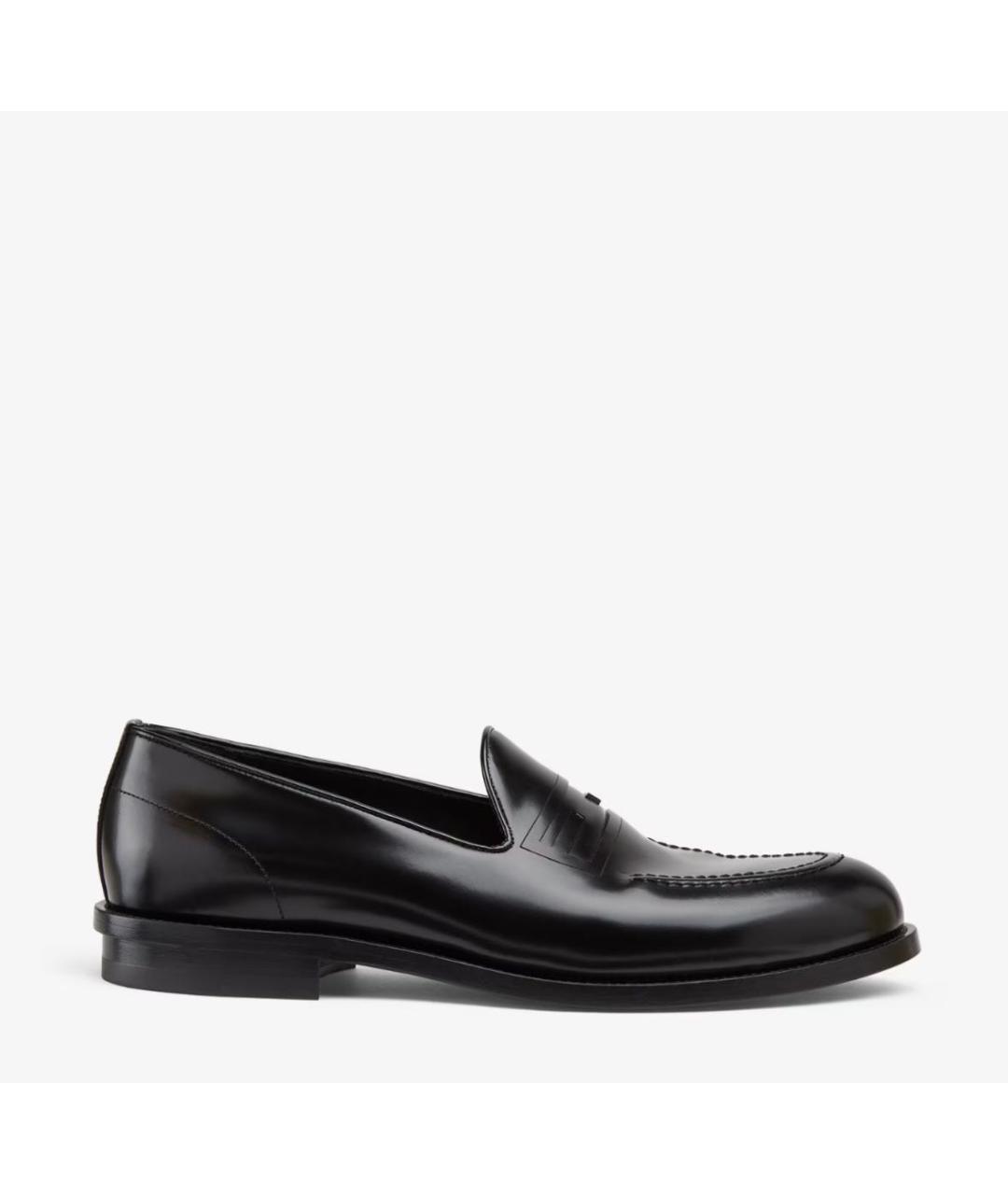 FENDI Черные кожаные лоферы, фото 6