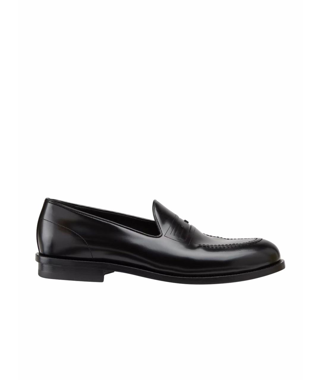 FENDI Черные кожаные лоферы, фото 1