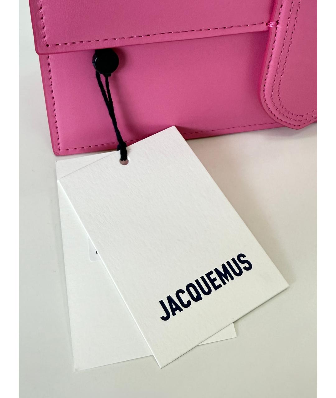 JACQUEMUS Розовая кожаная сумка через плечо, фото 5