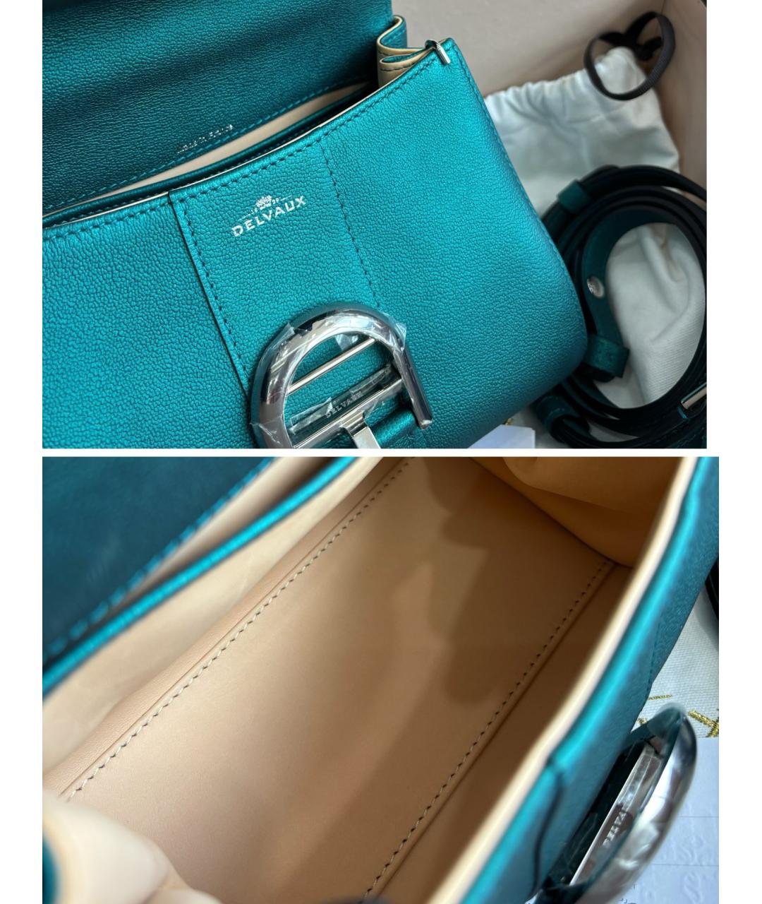 DELVAUX Зеленая кожаная сумка тоут, фото 9