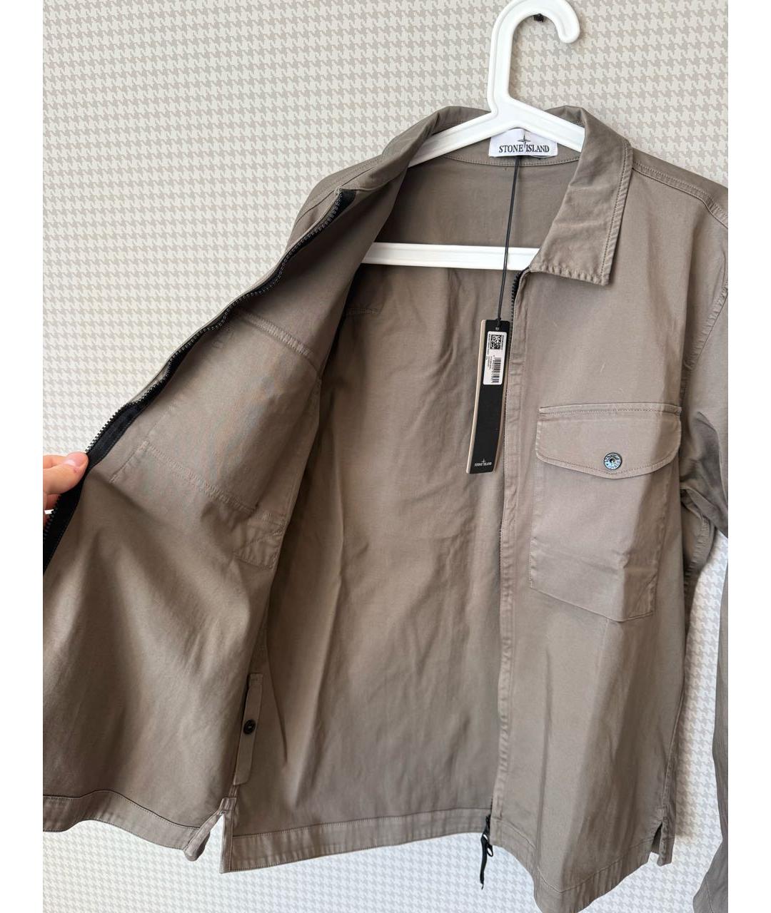 STONE ISLAND Коричневая хлопковая куртка, фото 3