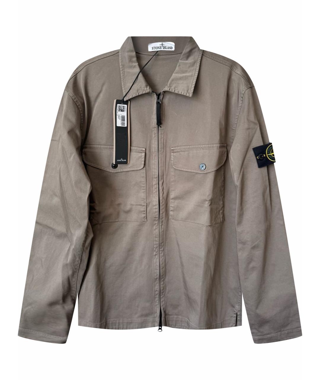 STONE ISLAND Коричневая хлопковая куртка, фото 1