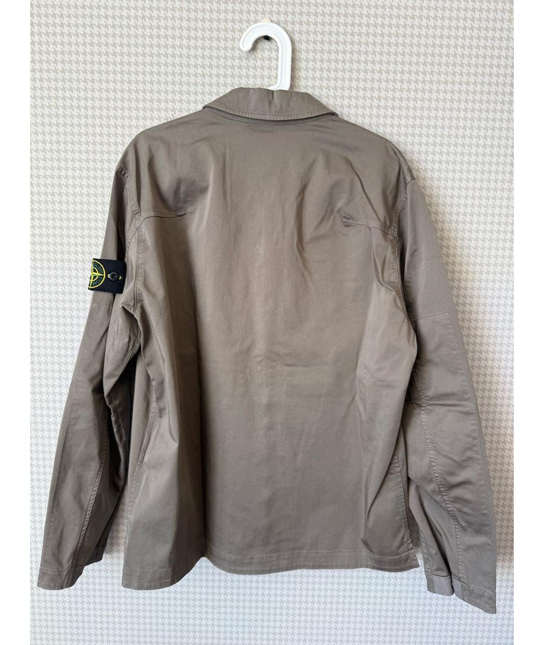 STONE ISLAND Коричневая хлопковая куртка, фото 2
