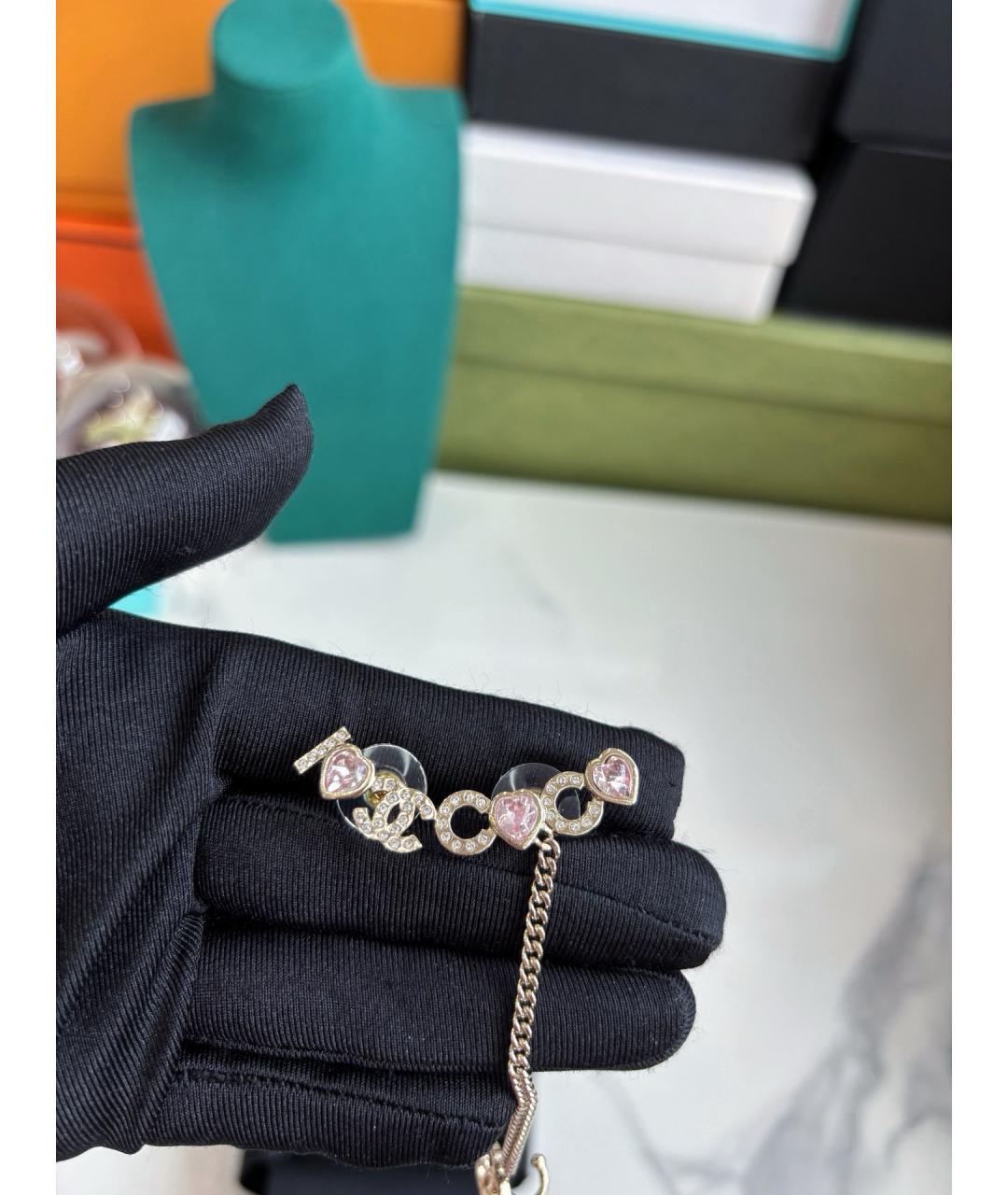 CHANEL Розовые серьги, фото 5