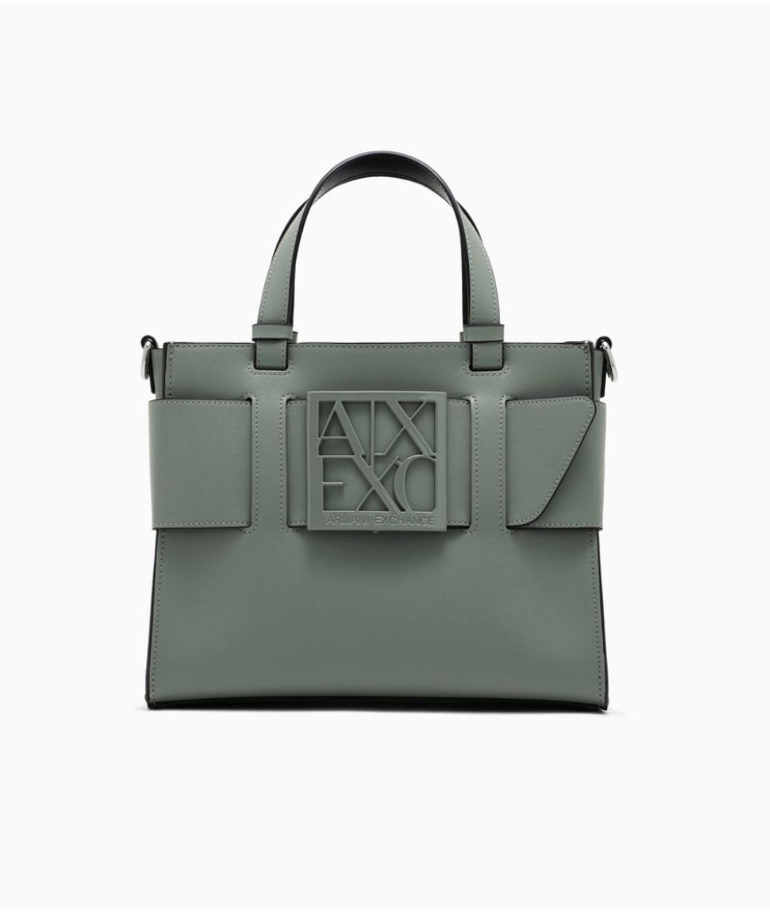 ARMANI EXCHANGE Антрацитовая сумка с короткими ручками из искусственной кожи, фото 9