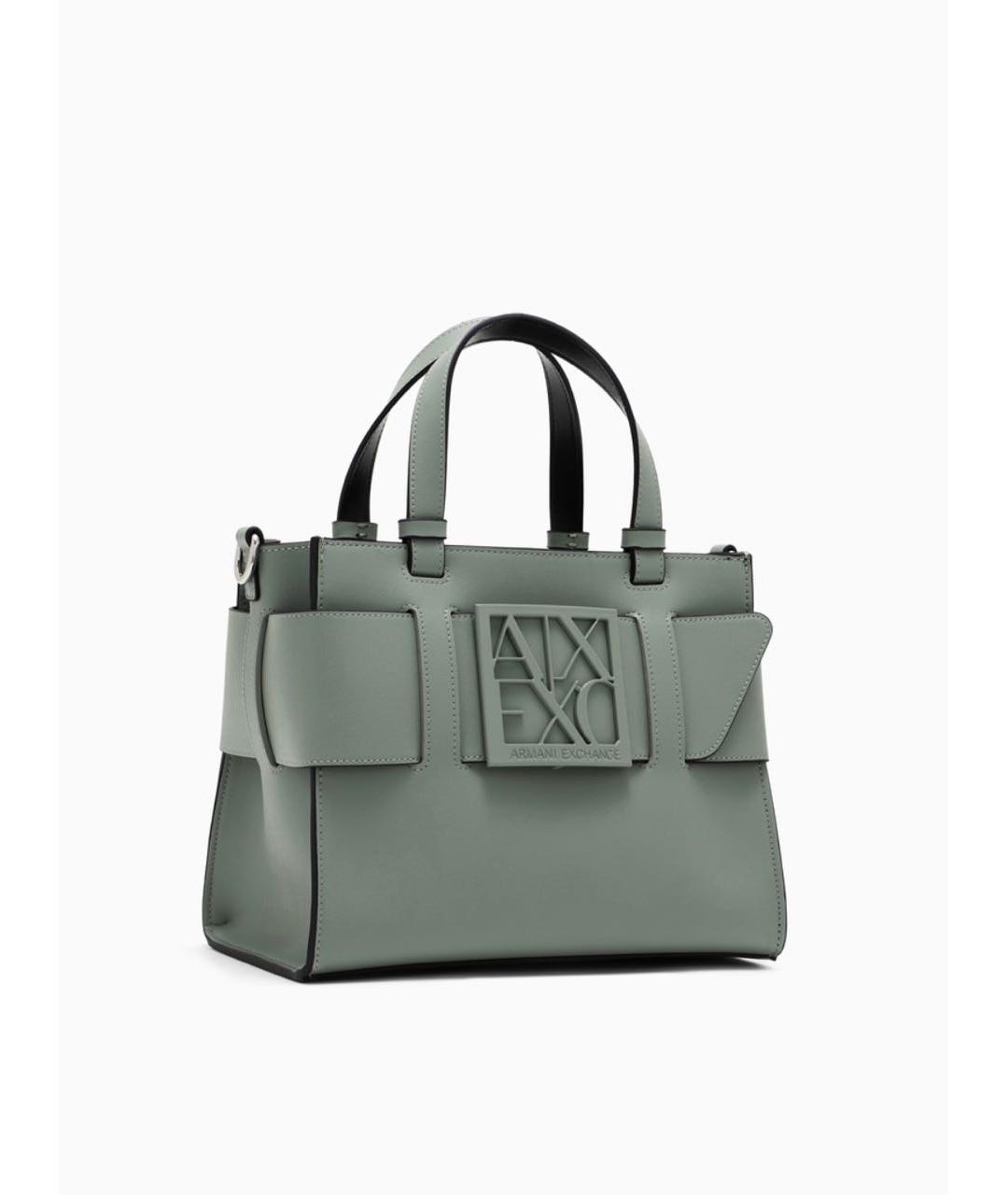 ARMANI EXCHANGE Антрацитовая сумка с короткими ручками из искусственной кожи, фото 3