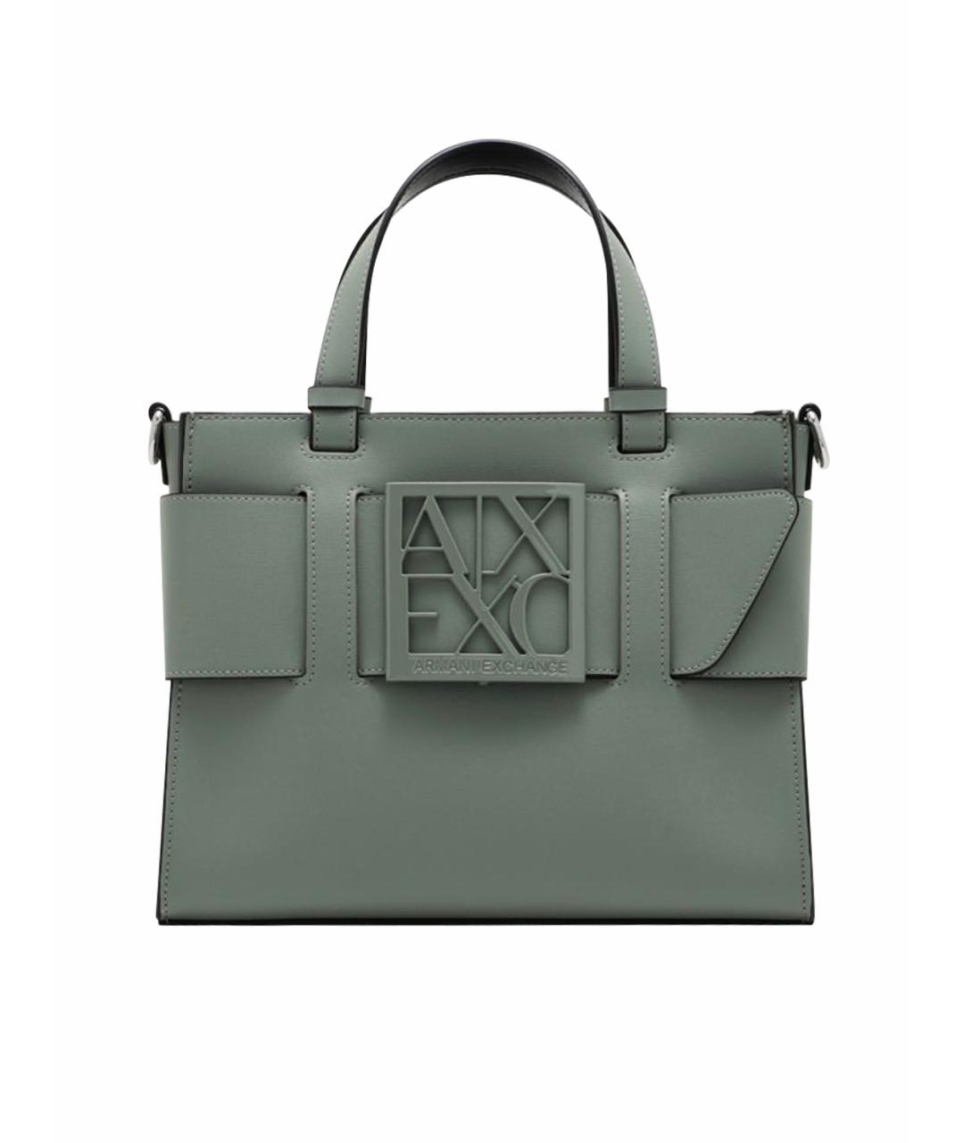 ARMANI EXCHANGE Антрацитовая сумка с короткими ручками из искусственной кожи, фото 1