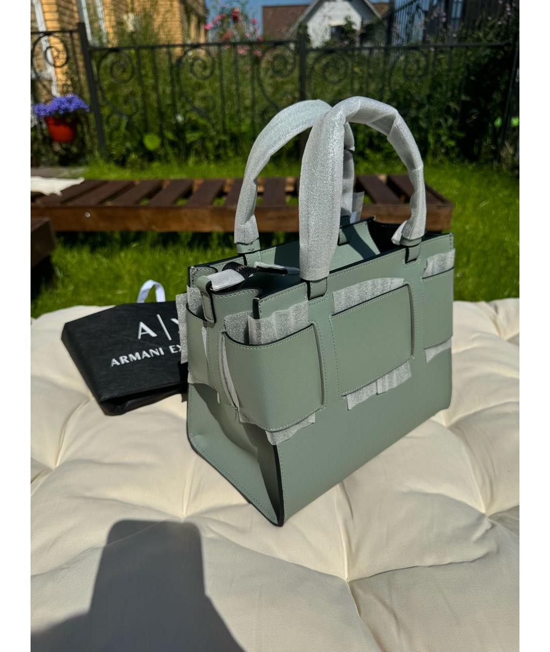 ARMANI EXCHANGE Антрацитовая сумка с короткими ручками из искусственной кожи, фото 7