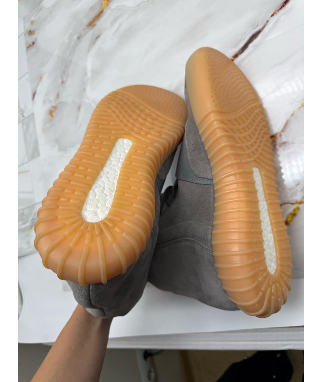 ADIDAS YEEZY Серые замшевые высокие кроссовки / кеды, фото 7