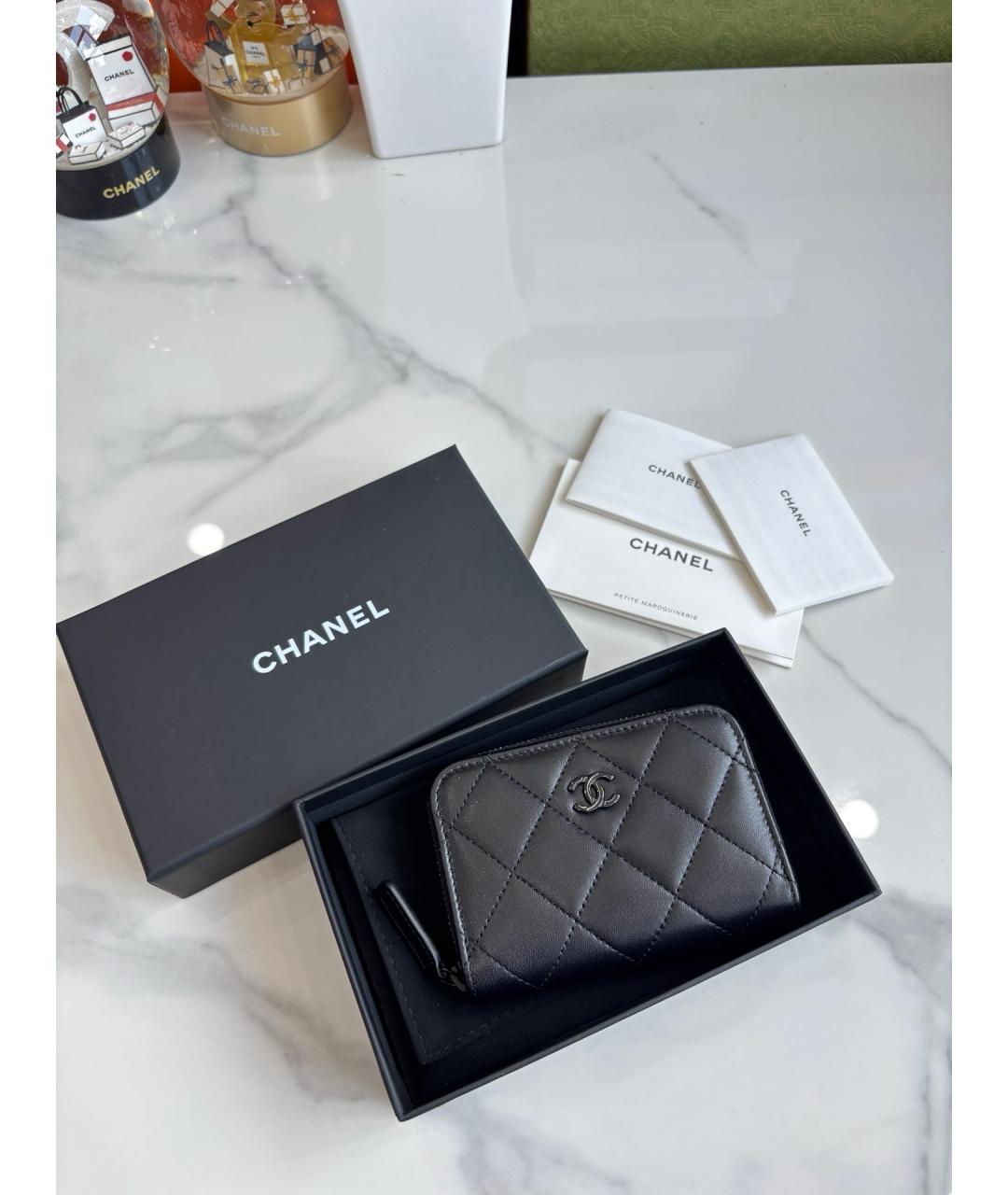 CHANEL Черный кожаный кардхолдер, фото 9
