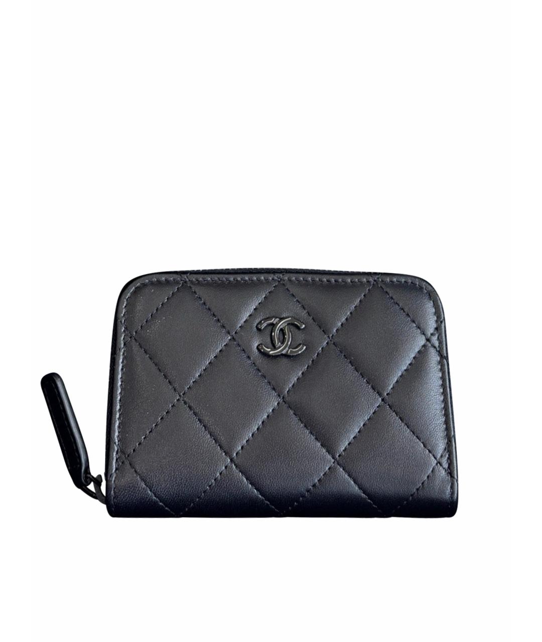 CHANEL Черный кожаный кардхолдер, фото 1