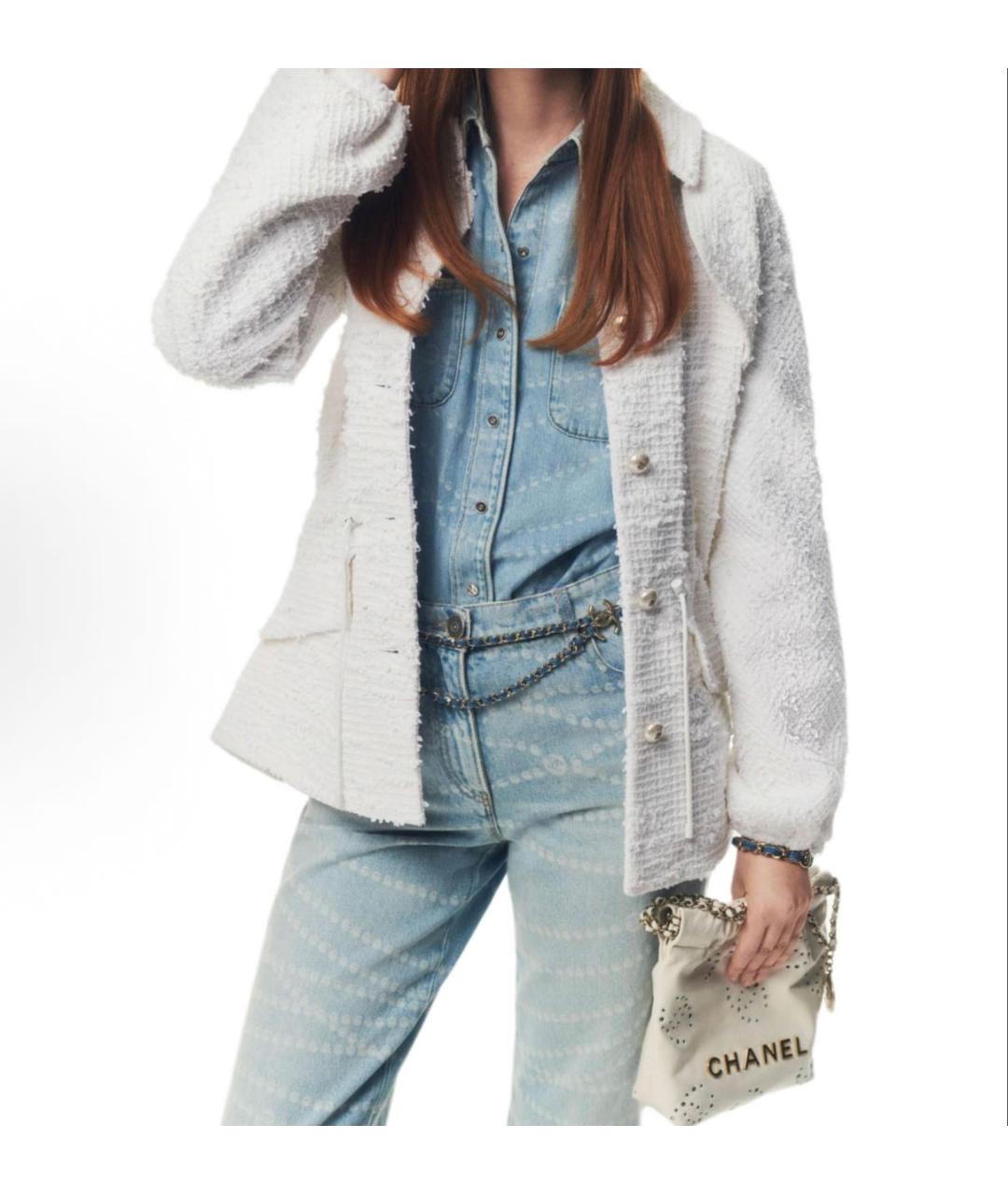 CHANEL Голубые хлопковые прямые джинсы, фото 4