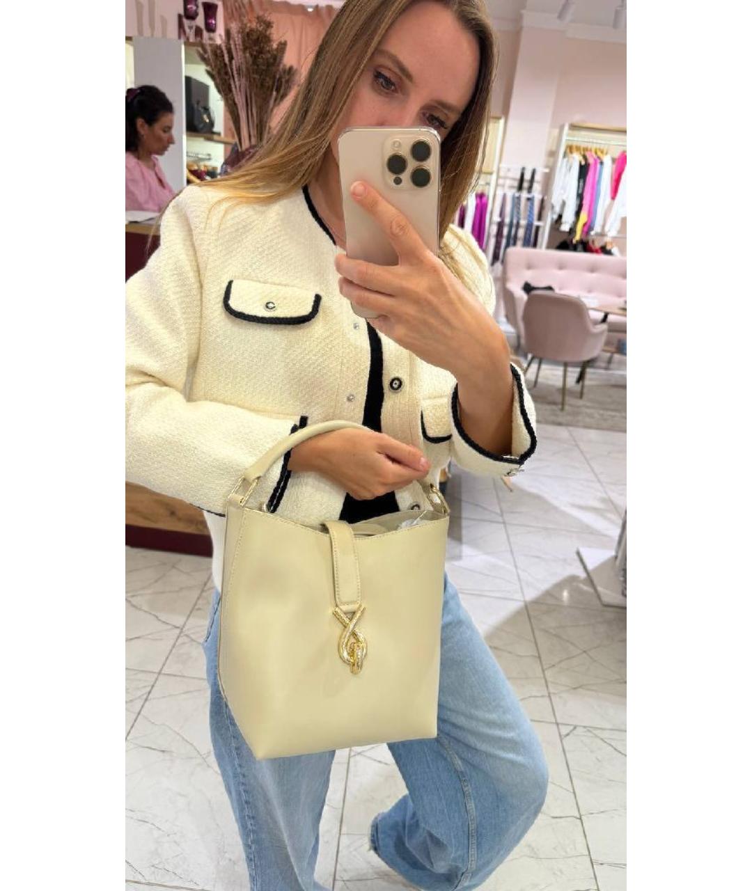 FURLA Бежевая кожаная сумка через плечо, фото 3