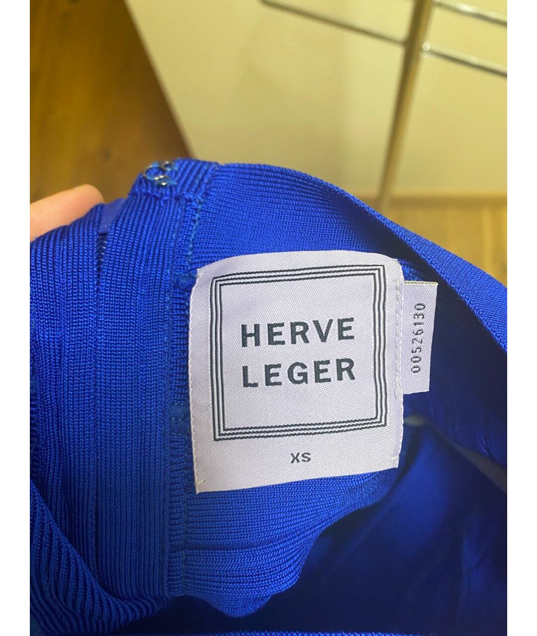 HERVE LEGER Синее полиэстеровое вечернее платье, фото 3