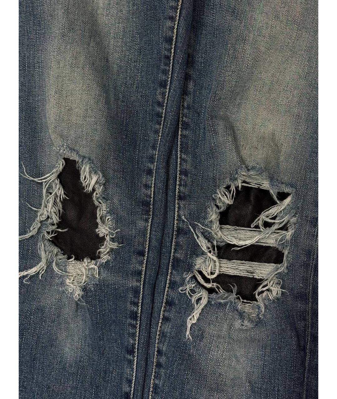 SAINT LAURENT Голубые хлопко-эластановые джинсы слим, фото 3