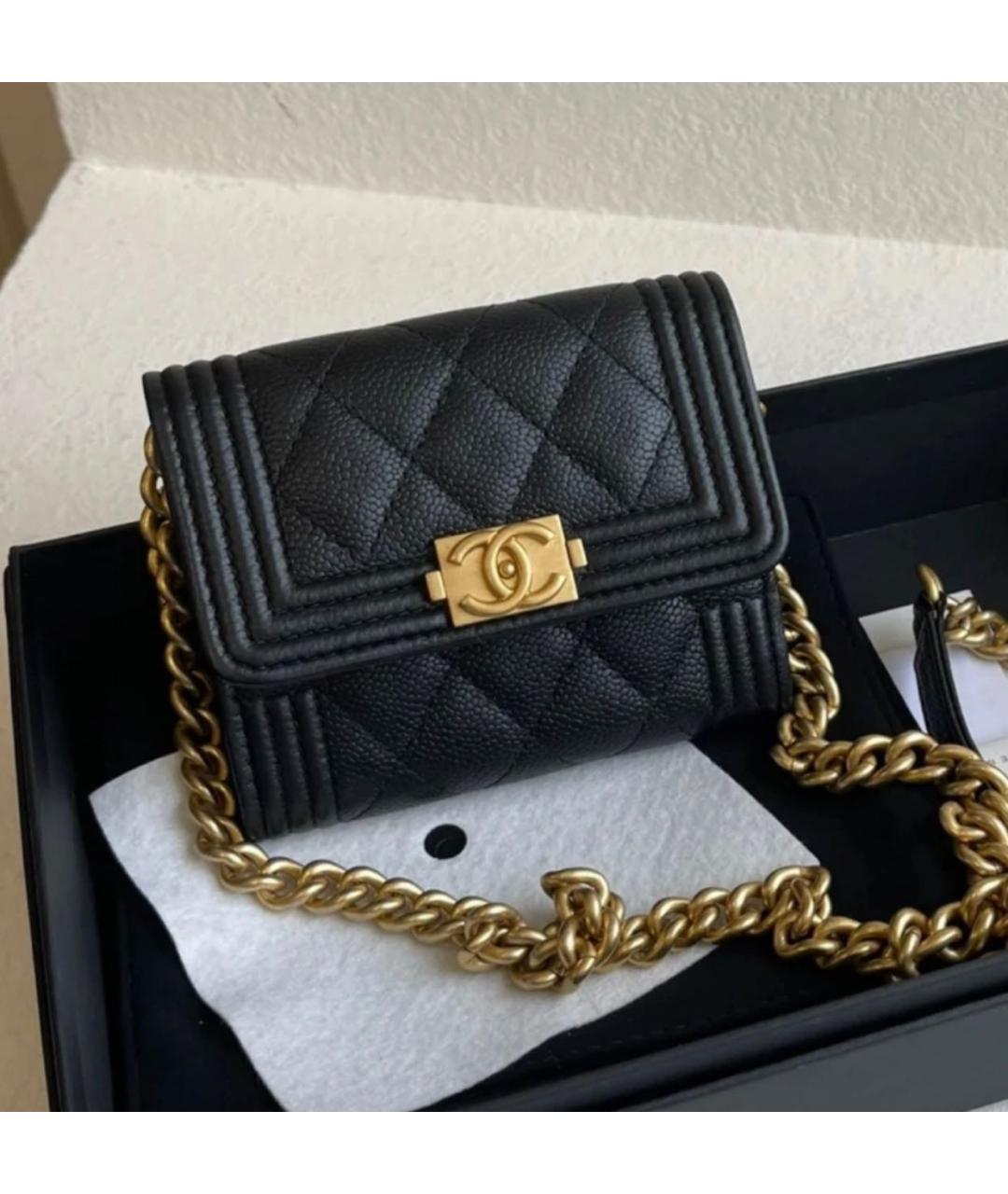 CHANEL Черная кожаная сумка через плечо, фото 6