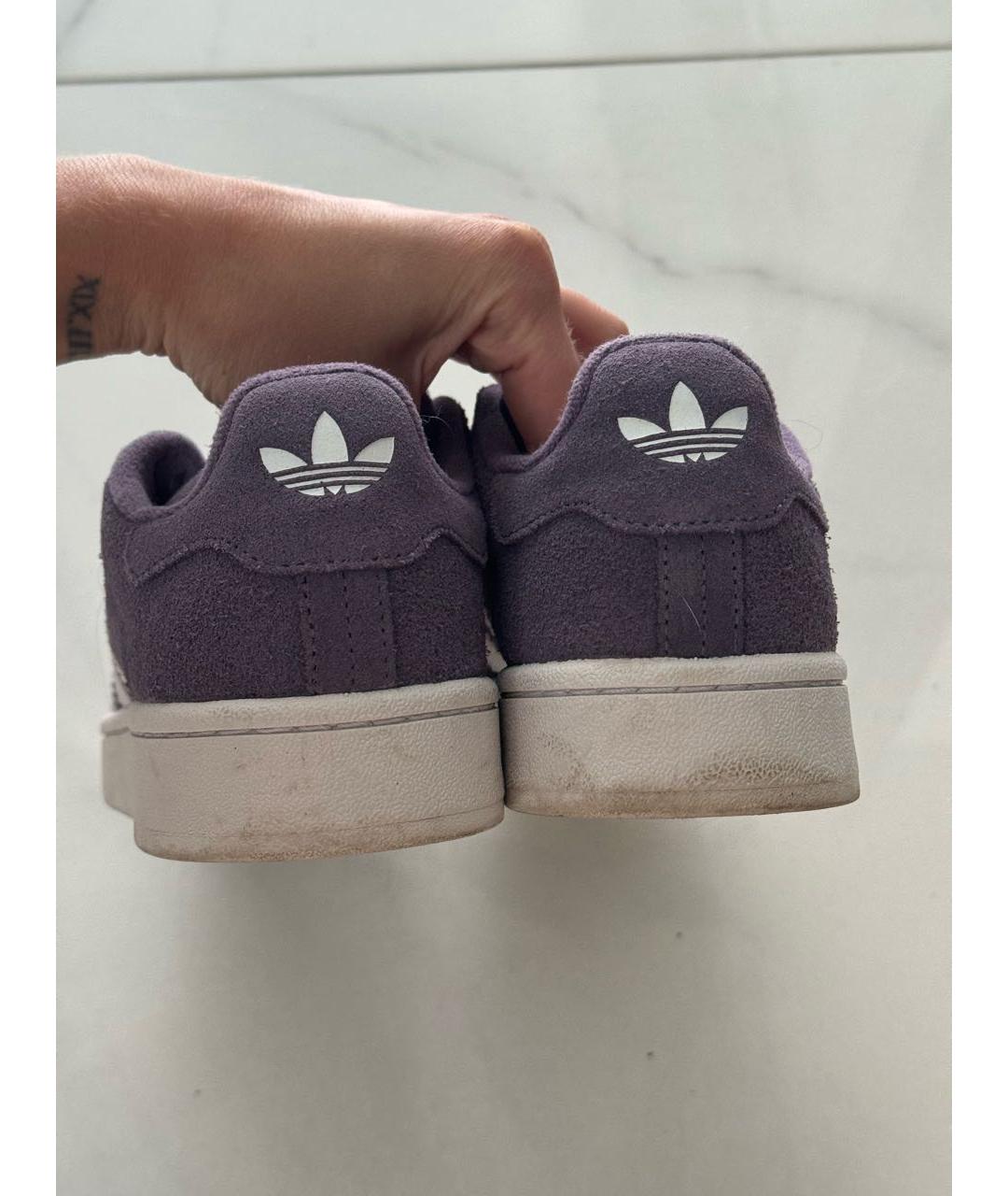 ADIDAS Фиолетовые замшевые кроссовки, фото 4