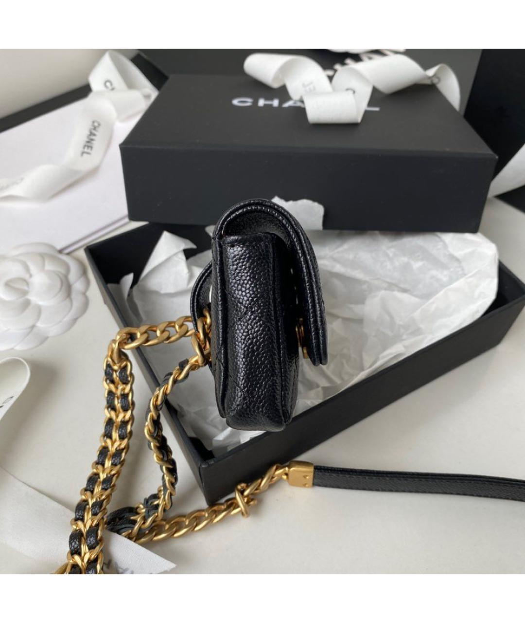 CHANEL Черная кожаная поясная сумка, фото 5