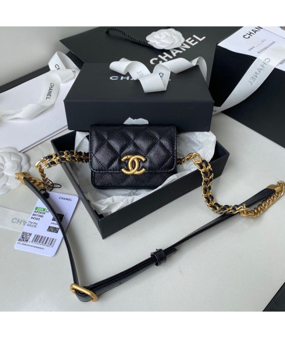 CHANEL Черная кожаная поясная сумка, фото 2