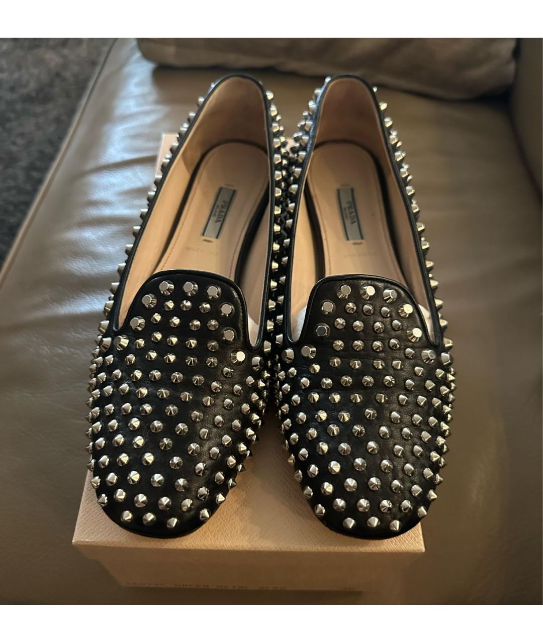 PRADA Черные кожаные лоферы, фото 2